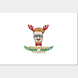 Hipster Christmas Party Design Posters and Art